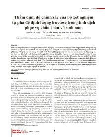 Đề tài Thẩm định độ chính xác của bộ xét nghiệm tự pha để định lượng fructose trong tinh dịch phục vụ chẩn đoán vô sinh nam – Nguyễn Thị Trang