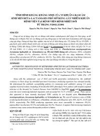 Đề tài Tình hình kháng kháng sinh của vi khuẩn gram âm sinh men beta-lactamases phổ mở rộng gây nhiễm khuẩn bệnh viện tại Bệnh viện Bệnh nhiệt đới từ tháng 5/2002-2/2004 – Nguyễn Thị Yến Xuân