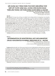Đề tài Xây dựng quy trình phân tích phát hiện đồng thời một số thuốc giảm đau, kháng viêm nhóm NSAID trộn lẫn trong chế phẩm đông dược bằng LC-MS/MS – Đào Thị Cẩm Minh