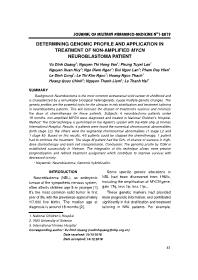 Determining genomic profile and application in treatment of non-amplified mycn neuroblastoma patient – Vu Dinh Quang