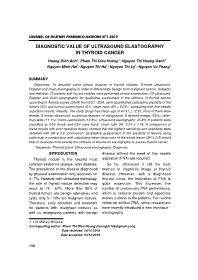 Diagnostic value of ultrasound elastography in thyroid cancer – Hoang Dinh Anh