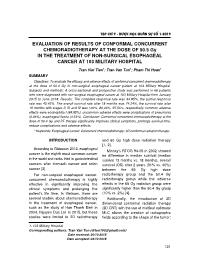 Evaluation Of Results Of Conformal Concurrent Chemoradiotherapy At The Dose Of 50.5 Gy In The Treatment Of Non-Surgical Esophageal Cancer At 103 Military Hospital – Tran Viet Tien