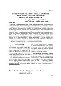 Evaluation of treatment results of adults distal femur fracture by locking compression plate fixation – Hoang Ngoc Minh