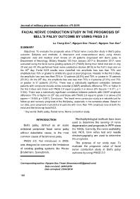 Facial nerve conduction study in the prognosis of bell’s palsy outcome by using fngs 2.0 – Le Trung Duc