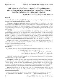 Khảo sát các yếu tố liên quan đến tỷ lệ thành công của phương pháp bơm tinh trùng vào buồng tử cung tại Bệnh viện Phụ sản Thành phố Cần Thơ