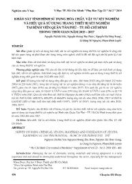 Khảo sát tình hình sử dụng hóa chất, vật tư xét nghiệm và hiệu quả sử dụng trang thiết bị xét nghiệm tại Bệnh viện Quận Tân Phú – TP Hồ Chí Minh trong thời gian năm 2015 – 2017