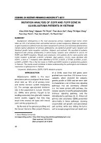 Mutation analysis of EGFR and FGFR gene in glioblastoma patients in Vietnam – Kieu Dinh Hung