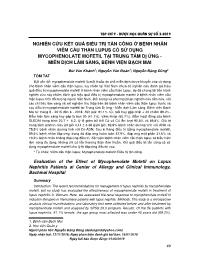 Nghiên cứu kết quả điều trị tấn công ở bệnh nhân viêm cầu thận lupus có sử dụng mycophenolate mofetil tại trung tâm dị ứng - Miễn dịch lâm sàng, Bệnh viện Bạch Mai