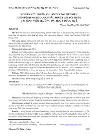 Nghiên cứu nhiễm khuẩn đường tiết niệu trên bệnh nhân được phẫu thuật lấy sỏi thận tại Bệnh viện Trường Đại học Y Dược Huế