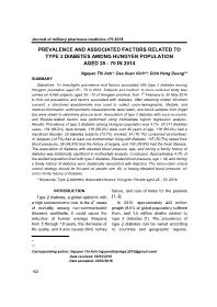 Prevalence and associated factors related to type 2 diabetes among Hung Yen population aged 25 - 70 in 2014 – Nguyen Thi Anh