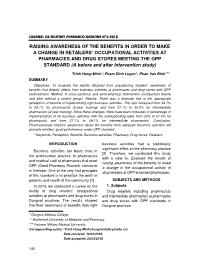 Raising awareness of the benefits in order to make a change in retailers’ occupational activities at pharmacies and drug stores meeting the gpp standard (A before and after intervention study) – Trinh Hong Minh