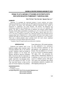 Results of 9 serum cytokines in patients with new afb negative pumonary tuberculosis – Dinh Thi Hoa