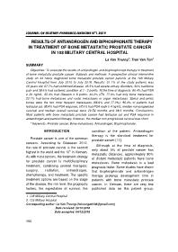 Results of antiandrogen and biphosphonate therapy in treatment of bone metastatic prostate ca – La Van Truong