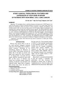 Study clinical, paralcinical features and expression of vegf gene in serum of patients with non-small cell lung cancer – Ho Van Son