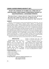 Study on changes of plasma cell-free dna of epstein-barr virus during chemoradiotherapy of nasopharyngeal carcinoma patients – Pham Quynh Huong