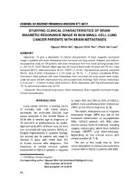 Studying clinical characteristics of brain magnetic resonance image in non-small cell lung cancer patients with brain metastases – Nguyen Minh Hai