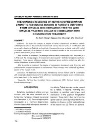 The changes in degree of nerve compression on magnetic resonance imaging in patients suffering from cervical disc herniation treated with cervical traction collar in combination with conservative treatment – Do Danh Thang