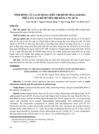 Tình hình cắt lách trong điều trị bệnh thalassemia thể nặng tại Bệnh viện Nhi Đồng I TP Hồ Chí Minh