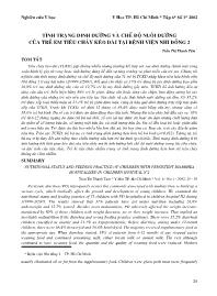 Tình trạng dinh dưỡng và chế độ nuôi dưỡng của trẻ em tiêu chảy kéo dài tại Bệnh viện Nhi Đồng 2