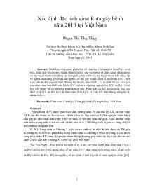 Xác định đặc tính virut Rota gây bệnh năm 2010 tại Việt Nam – Phạm Thị Thu Thủy