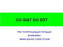 Bài giảng Co giật do sốt – Phùng Nguyễn Thế Nguyên