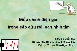 Bài giảng Điều chỉnh điện giải trong cấp cứu rối loạn nhịp tim - Đỗ Quốc Huy