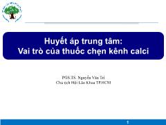 Bài giảng Huyết áp trung tâm: Vai trò của thuốc chẹn kênh calci – Nguyễn Văn Trí