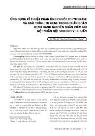 Bài giảng Ứng dụng kĩ thuật phản ứng chuỗi polymerase và giải trình tự gene trong chẩn đoán định danh nguyên nhân viêm mủ nội nhãn nội sinh do vi khuẩn – Đỗ Tấn