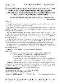 Chi phí dịch vụ y tế theo phương pháp dựa trên tỷ lệ chi phí và phí tổn (RCC), phương pháp vi chi phí (Micro-Costing) và phương pháp dựa trên tỷtrọng (RVU) tại Bệnh viện Đa khoa khu vực Thủ Đức, Thành phố Hồ Chí Minh