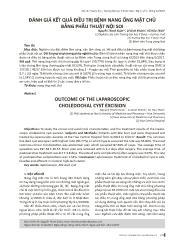 Đánh giá kết quả điều trị bệnh nang ống mật chủ bằng phẫu thuật nội soi