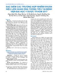 Đề tài Đặc điểm các trường hợp nhiễm khuẩn niệu liên quan ống thông tiểu tại Bệnh viện Đại học Y dược TP Hồ Chí Minh 2017 – Phạm Minh Tiến