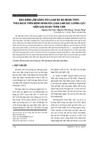 Đề tài Đặc điểm lâm sàng rối loạn bộ ba nhận thức theo Beck trên bệnh nhân rối loạn cảm xúc lưỡng cực hiện giai đoạn trầm cảm – Nguyễn Văn Tuấn