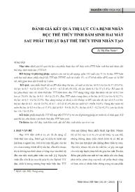 Đề tài Đánh giá kết quả thị lực của bệnh nhân đục thể thủy tinh bẩm sinh hai mắt sau phẫu thuật đặt thể thủy tinh nhân tạo – Lê Thị Kim Xuân