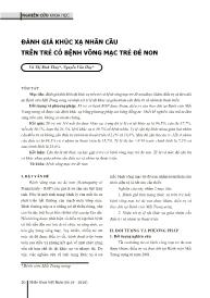 Đề tài Đánh giá khúc xạ nhãn cầu trên trẻ có bệnh võng mạc trẻ đẻ non – Vũ Thị Bích Thủy