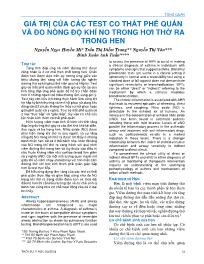 Đề tài Giá trị của các test co thắt phế quản và đo nồng độ khí no trong hơi thở ra trong hen – Nguyễn Ngọc Huyền Mi