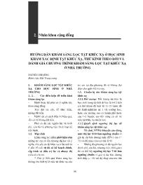 Đề tài Hướng dẫn khám sàng lọc tật khúc xạ ở học sinh khám xác định tật khúc xạ, thử kính theo dõi và đánh giá chương trình khám sàng lọc tật khúc xạ ở nhà trường – Nguyễn Chí Dũng