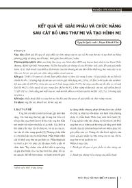 Đề tài Kết quả về giải phẫu và chức năng sau cắt bỏ ung thư mi và tạo hình mi – Nguyễn Quốc Anh