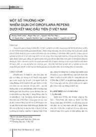 Đề tài Một số trường hợp nhiễm giun chỉ Dirofilaria Repens dưới kết mạc đầu tiên ở Việt Nam – Hoàng Minh Châu