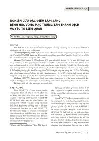 Đề tài Nghiên cứu đặc điểm lâm sàng bệnh hắc võng mạc trung tâm thanh dịch và yếu tố liên quan – Vũ Thị Kim Liên