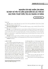 Đề tài Nghiên cứu đặc điểm lâm sàng và một số yếu tố liên quan đến độ lác tồn dư sau phẫu thuật điều trị lác ngang cơ năng – Vũ Thị Bích Thủy