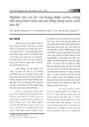 Đề tài Nghiên cứu vai trò của thang điểm syntax trong tiên lợng bệnh nhân sau can thiệp động mạch vành qua da – Nguyễn Hồng Sơn