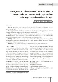 Đề tài Sử dụng keo dán N-Butyl Cyanoacrylate trong điều trị thủng hoặc dọa thủng giác mạc do viêm loét giác mạc – Vũ Thị Tuệ Khanh