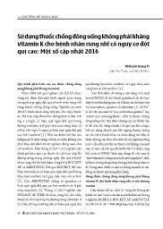 Đề tài Sử dụng thuốc chống đông uống không phải kháng vitamin K cho bệnh nhân rung nhĩ có nguy cơ đột quị cao: Một số cập nhật 2016 – Hồ Huỳnh Quang Trí