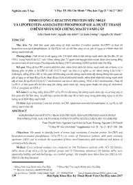 Định lượng c-reactive protein siêu nhạy và lipoprotein-associated phospholipase a2 huyết thanh ở bệnh nhân hội chứng mạch vành cấp