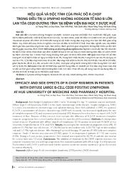 Hiệu quả và độc tính của phác đồ R-Chop trong điều trị u lympho không hodgkin tế bào B lớn lan tỏa Cd20 dương tính tại Bệnh viện Đại học Y dược Huế