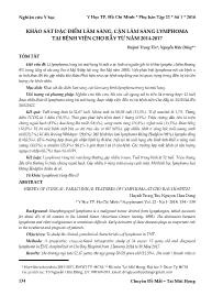 Khảo sát đặc điểm lâm sàng, cận lâm sàng lymphoma tại Bệnh viện Chợ Rẫy từ năm 2014-2017