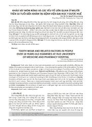 Khảo sát mòn răng và các yếu tố liên quan ở người trên 18 tuổi đến khám tại Bệnh viện Đại học Y dược Huế