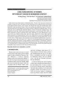 Long-term survival of women with breast cancer in biomarker context – Vu Hong Thang