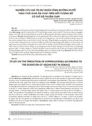 Nghiên cứu giá trị dự đoán tăng đường huyết theo thời gian ăn chay trên đối tượng nữ có chế độ thuần chay