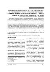 Surgery result assessment of C1 lateral mass and C2 pedicle screw fixation in treating unstable C2 odontoid/ dens fracture in phu tho general hospital – Son Nguyen Van